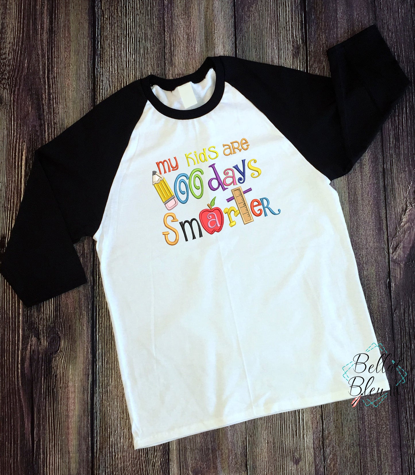 BBE - 100 days of school smarter applique embroidery design