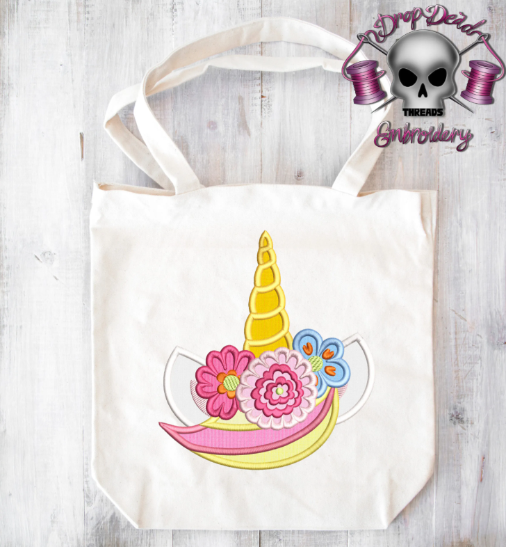 DDT unicorn horn face head applique