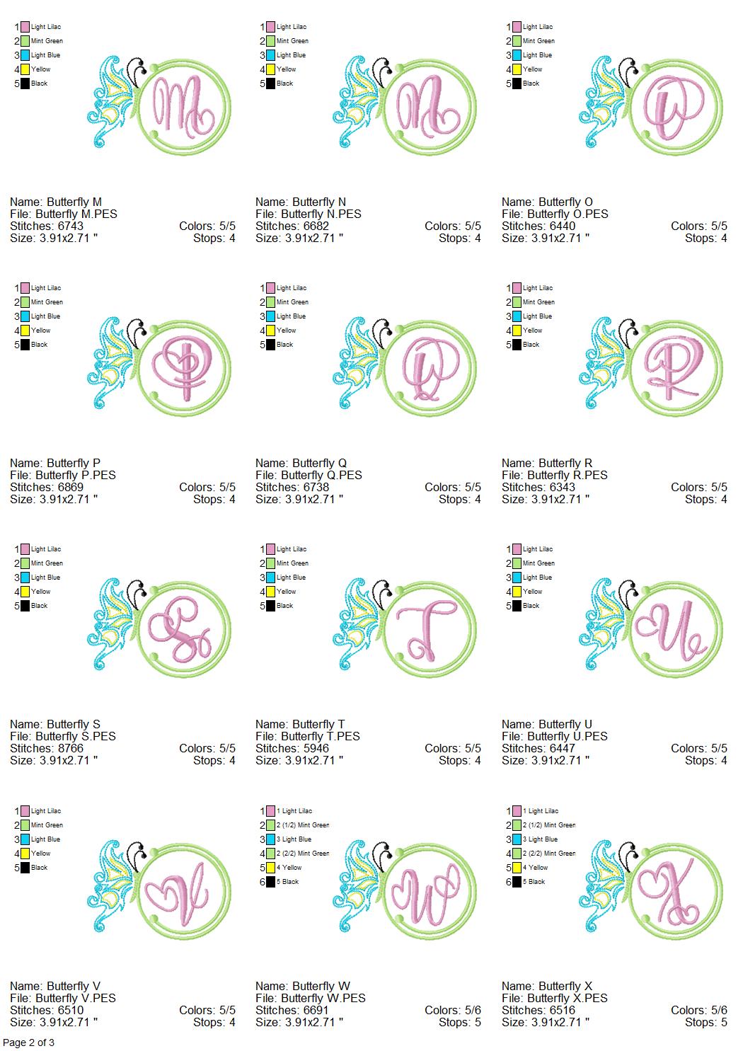 TIS Butterfly Monogram Set