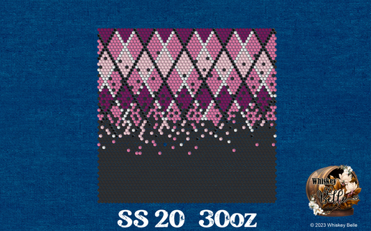WB Argyle Pink Ombre 2 SS20 30oz rhinestone