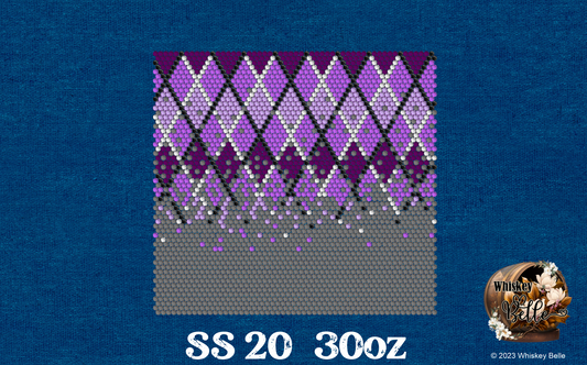 WB Argyle Purple Ombre 2 SS20 30oz rhinestone