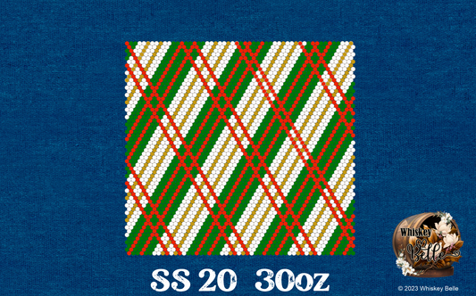 WB Christmas Plaid SS20 30oz rhinestone