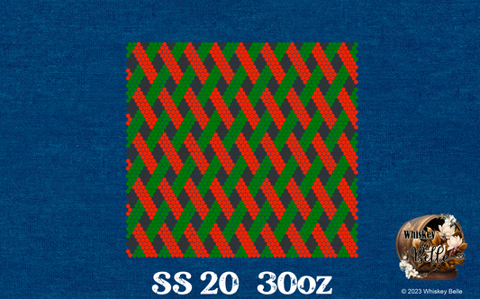 WB Lattice Red Green Black SS20 30oz rhinestone