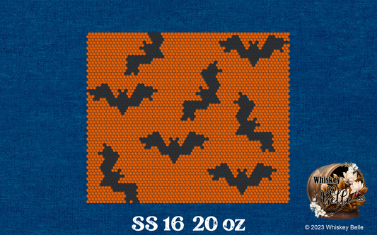 WB Halloween Bats Rhinestone Sublimation Tumbler Pattern