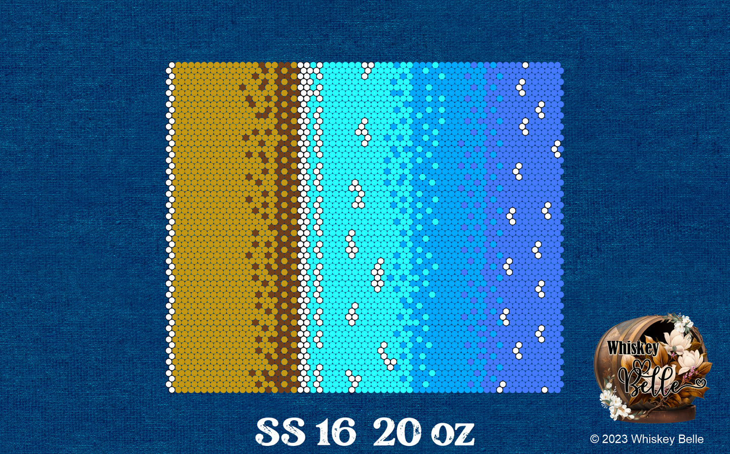 WB Beach Ombre 2 Rhinestone Tumbler Pattern