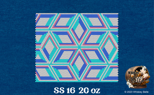 WB Blue Diamond Rhinestone Tumbler Pattern
