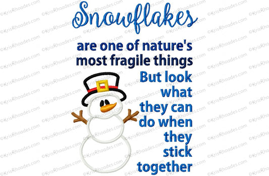 KRD Snowflakes Stick Together Applique