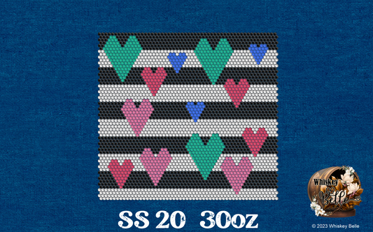 WB Scattered Hearts SS20 30oz rhinestone