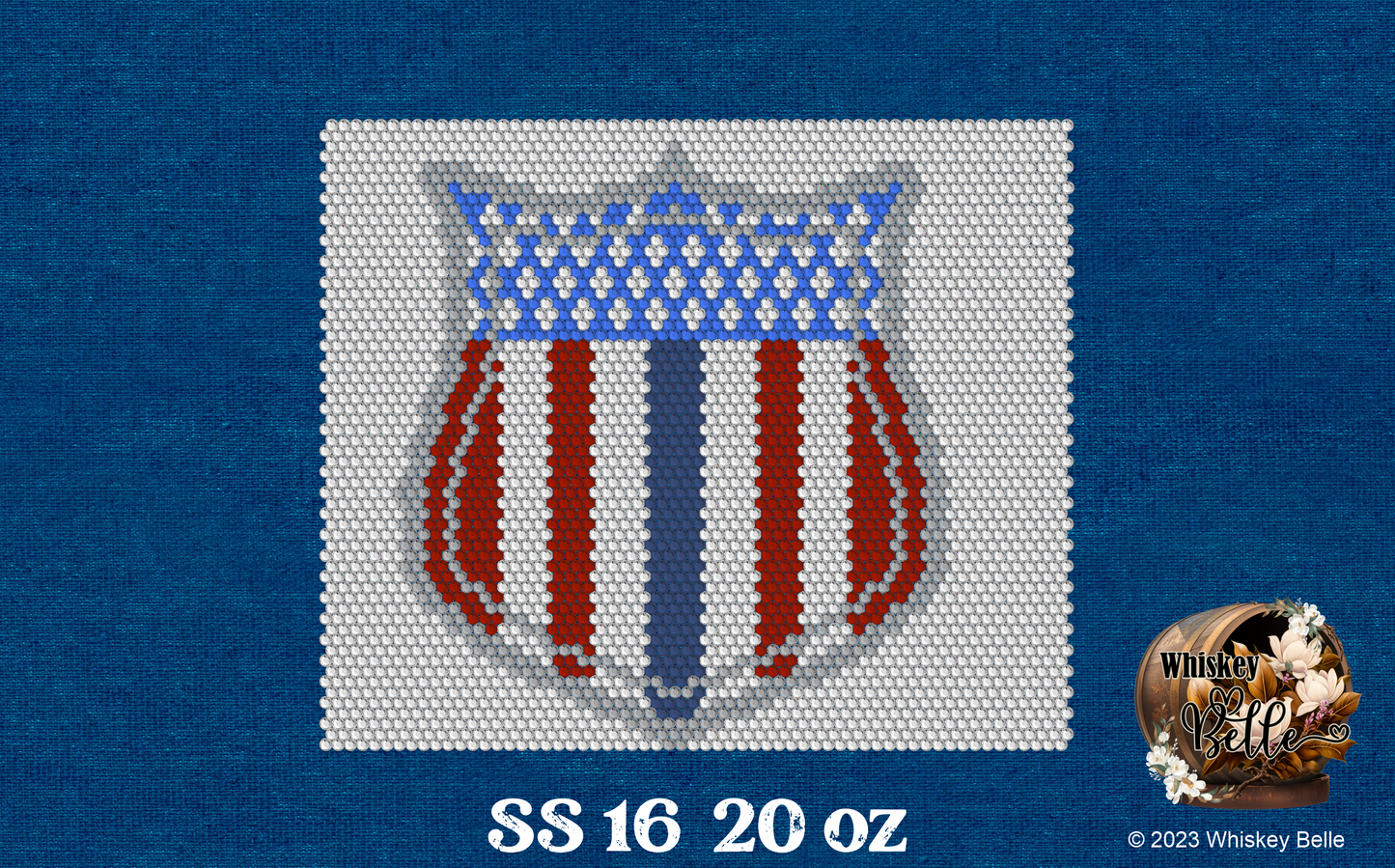WB Sheriff Badge 20 OZ Rhinestone Art