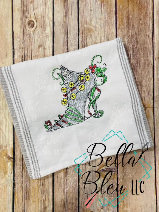 BBE Christmas Heel Boot Scribble Sketchy design