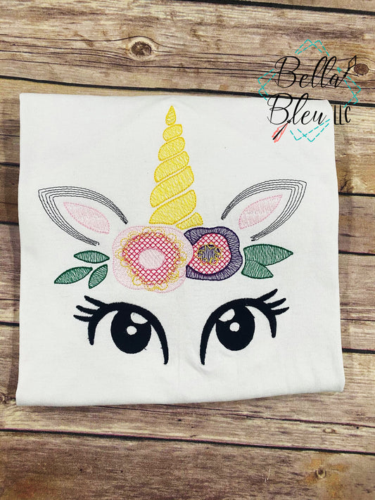 BBE Sketchy Unicorn with Floral Crown