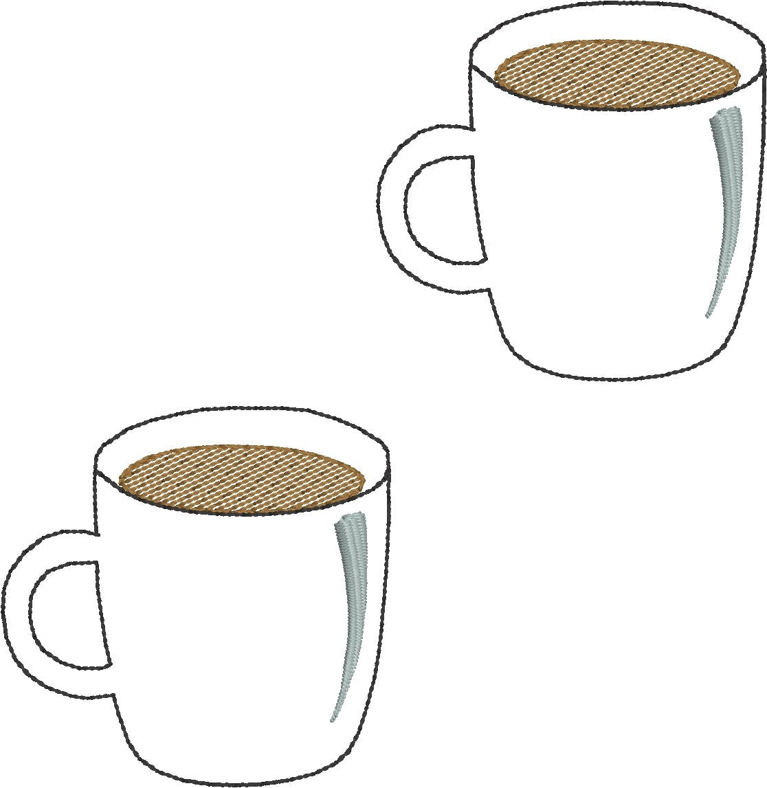 DBB Coffee Cup Felties embroidery design