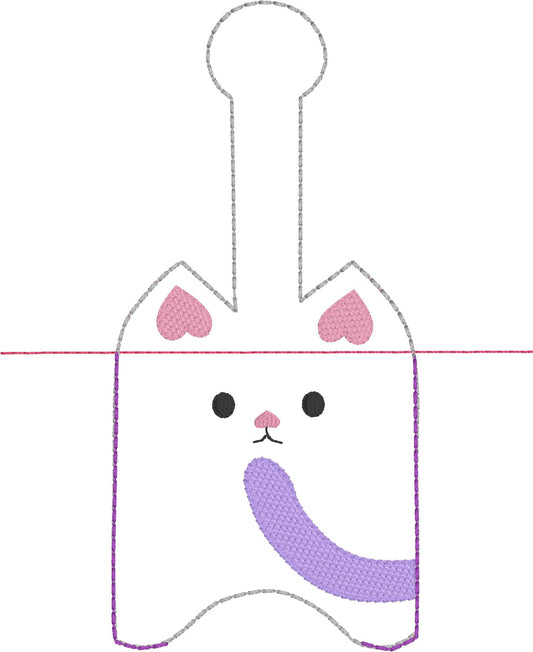 DBB Kitty Hand Sanitizer Holder Snap Tab Version In the Hoop Embroidery Project 2 oz Purell or Assurance for 5x7 hoops
