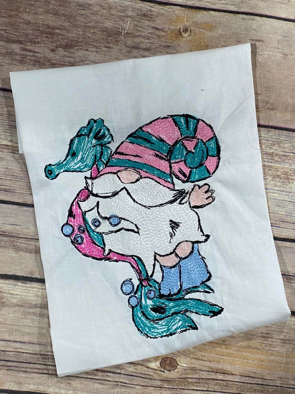 BBE Sea Gnome 2 with a Sea Horse Scribble Sketchy design