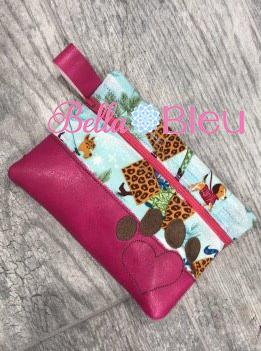 BBE - Heart Dog Paw Zipper bag ith design
