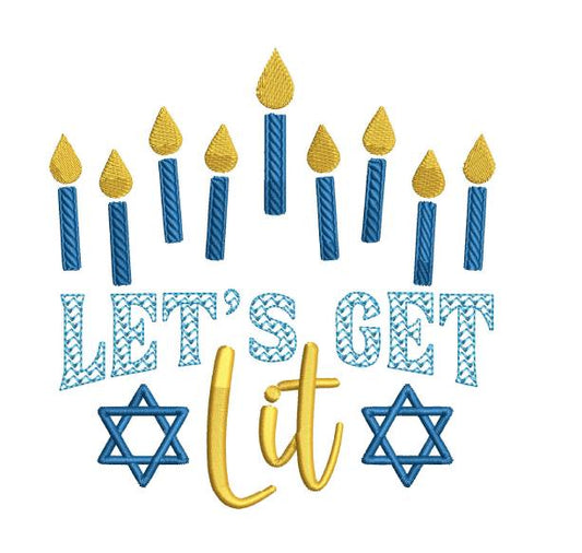 BBE Let's Get Lit Menorah Hanukkah