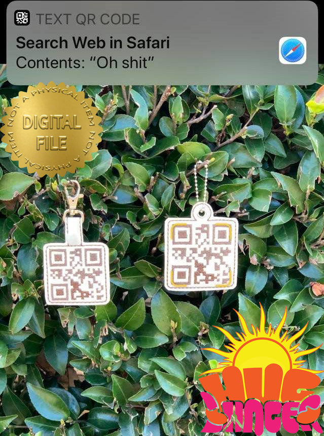 ITH QR Oh Shit Fob HL5783 embroidery file