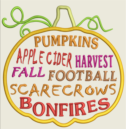 AGD 2982 Pumpkin Word Art