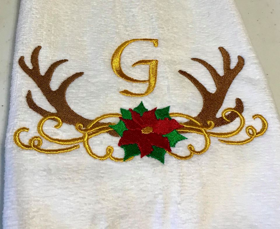 AGD 4086 Christmas Antler Monogram frame