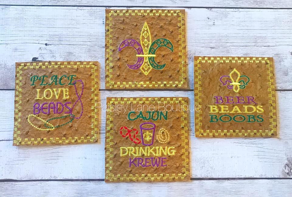 AGD 9420 Mardi Gras Coaster Set