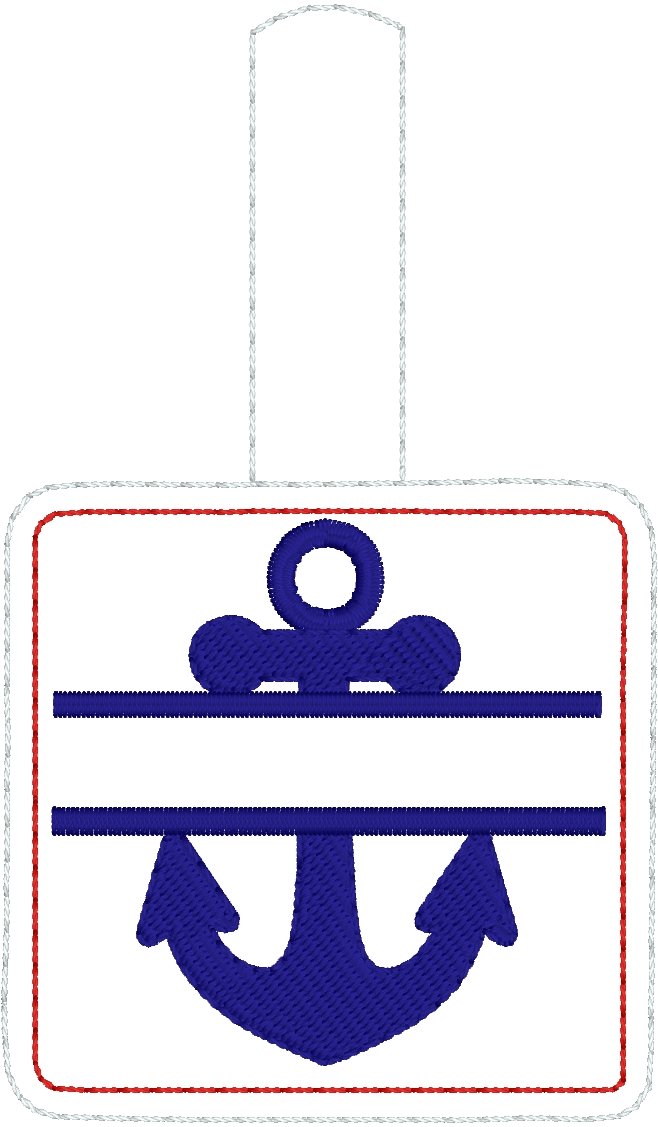 DBB Anchor snap tab Diaper Bag Tag for 4x4 hoops
