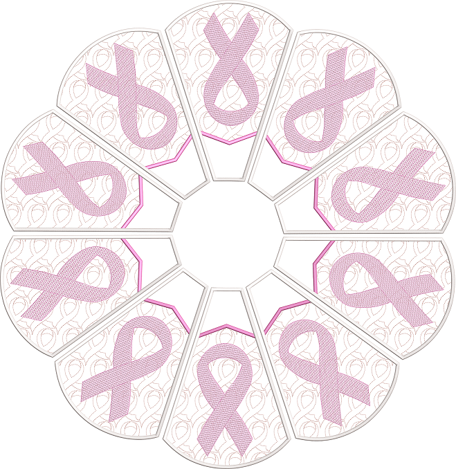 BBE Ribbon Awareness Mini Christmas Tree Skirt 8x12