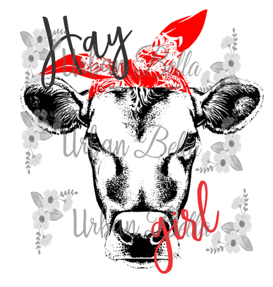 Hay Girl Cow with Bandana