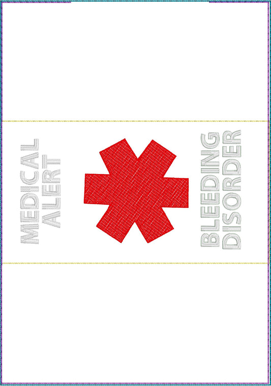 DBB Strap Wrap Medical Alert In the Hoop Project BLEEDING DISORDER