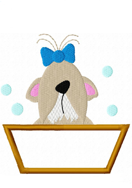 TIS Bathing Sheep dog applique