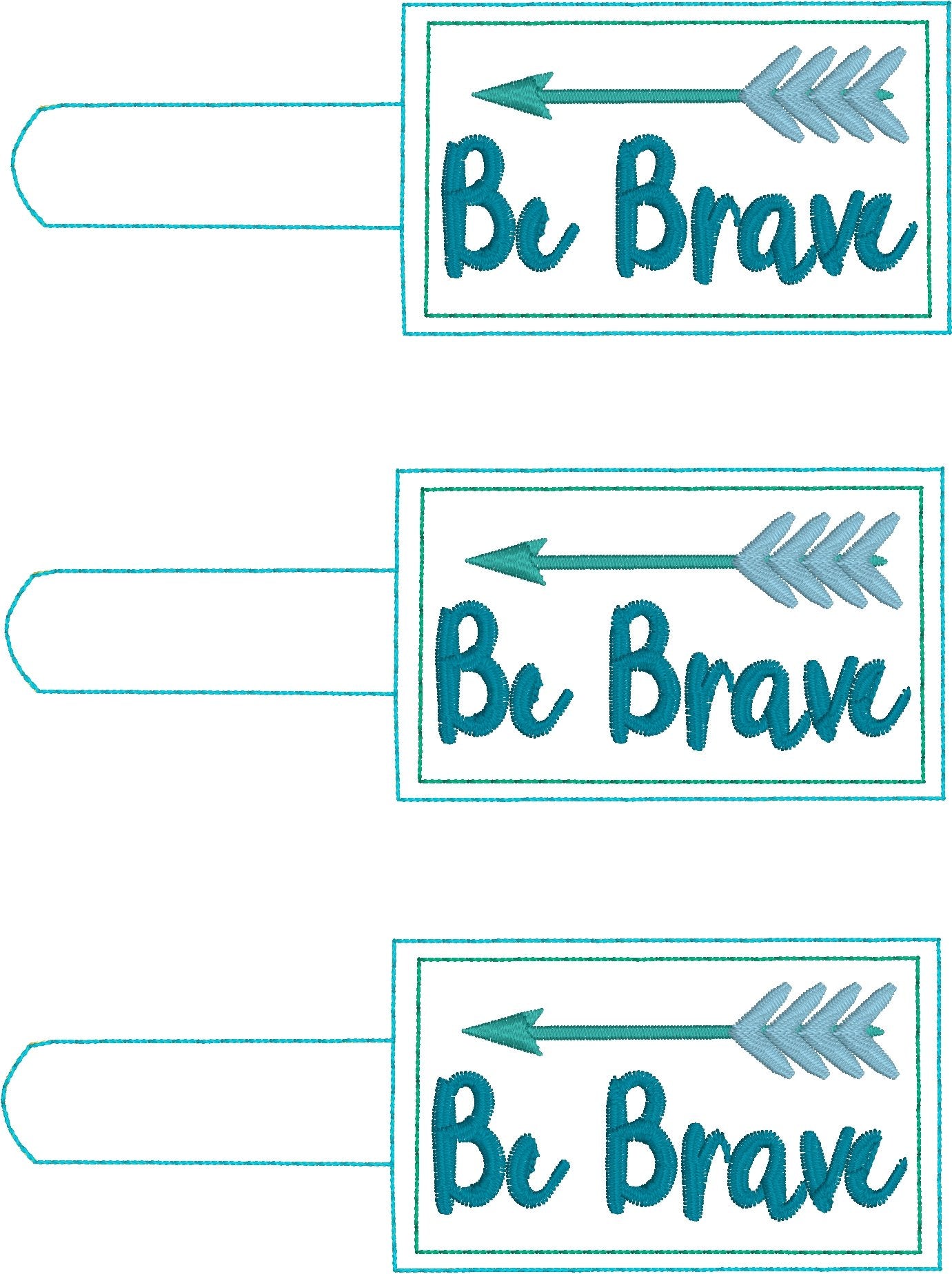 DBB Be Brave snap tab - Backpack/Keyfob tag embroidery design