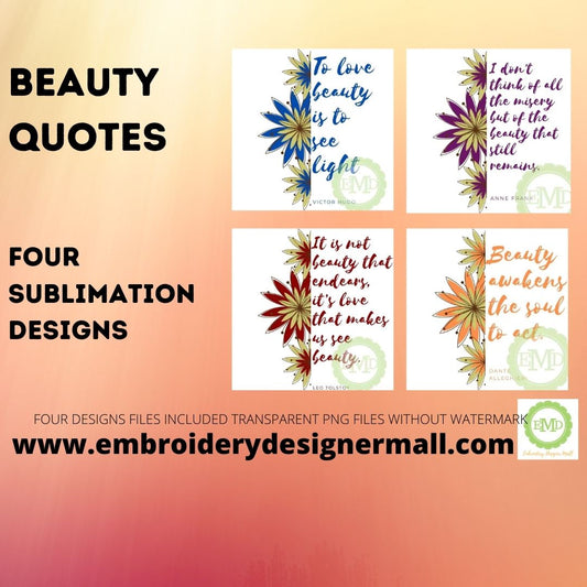 EDM BEAUTY QUOTES PACK- Sublimation Design Files