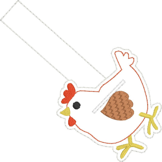 DBB Chicken snap tab QUARTER KEEPER embroidery design