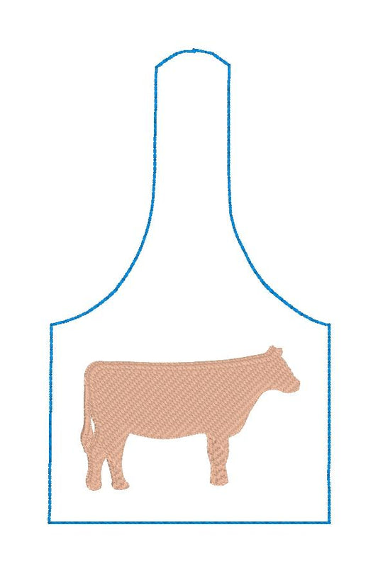 DBB Cow tag shape with MINI COW snap tab for 4x4 hoops
