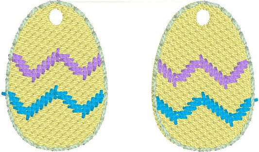 DBB Zig Zag Easter Egg  Earrings embroidery design