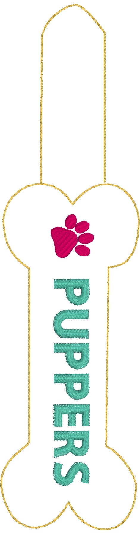 DBB BLANK Dog Bone snap tab for NAMES for 5x7 hoops