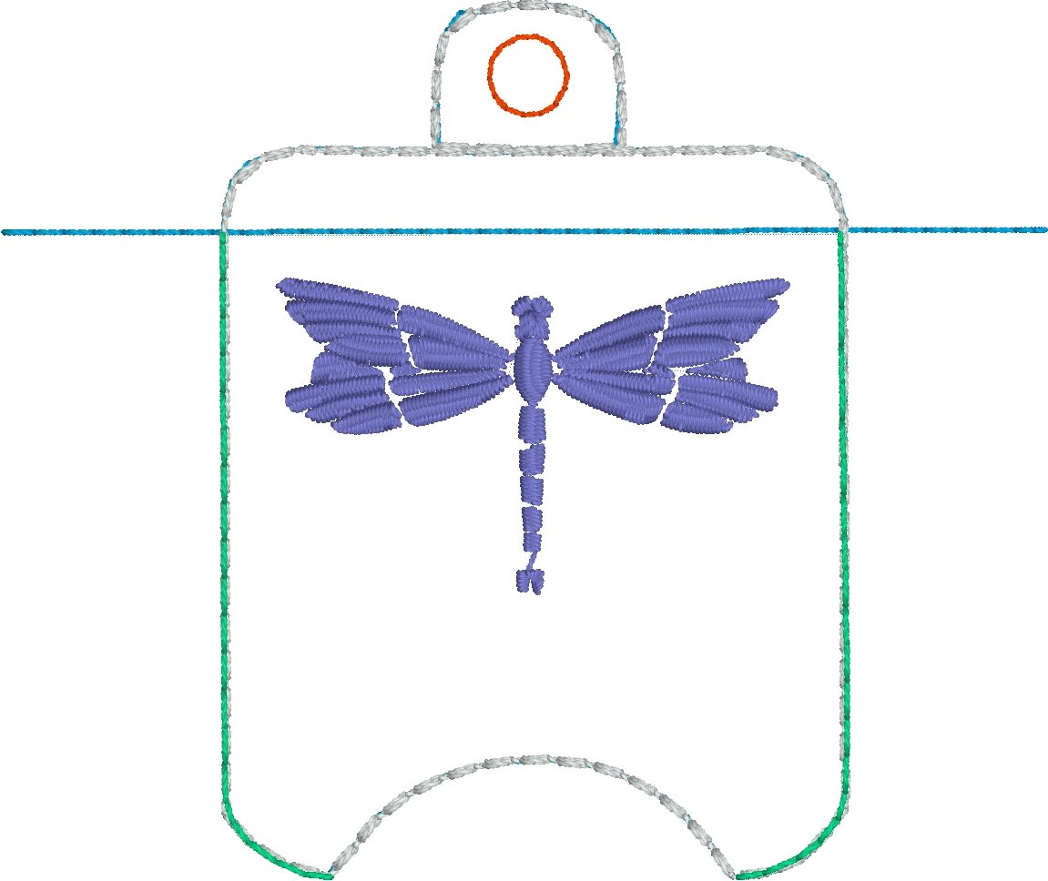 DBB Dragonfly Hand Sanitizer Holder Case BUNDLE SET Snap Tab and Eyelet Versions for 1 and 2 ounce sizes