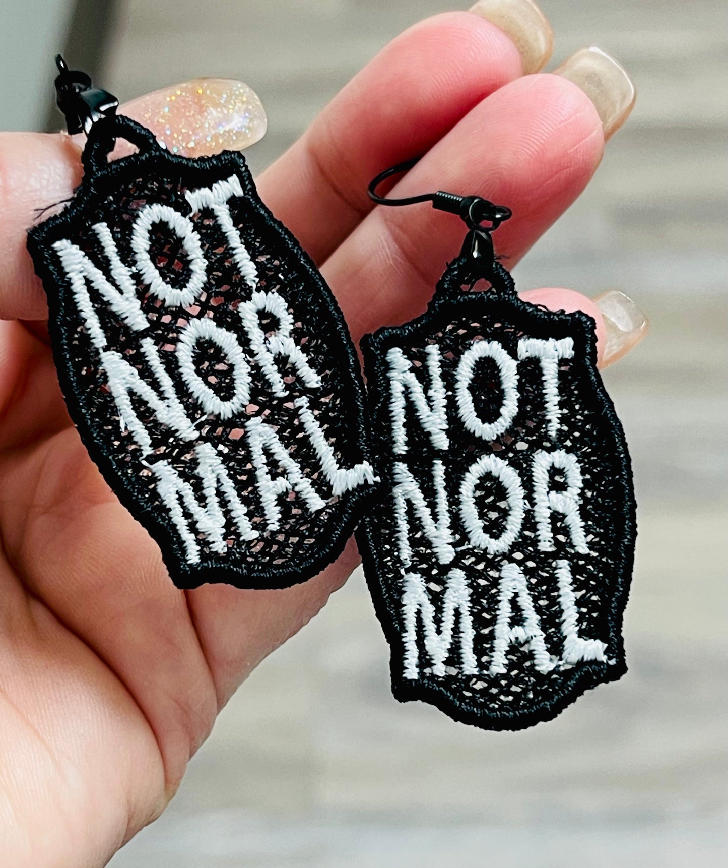 DBB Not Normal FSL Earrings - In the Hoop Freestanding Lace Earrings
