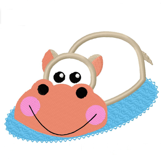TIS Hippo in Water Applique