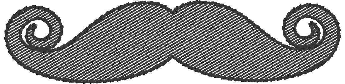 DBB Handlebar Mustache 4x4 Embroidery Design