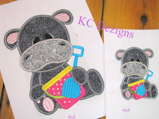 KCD Beach Hippo With Bucket and Shovel
