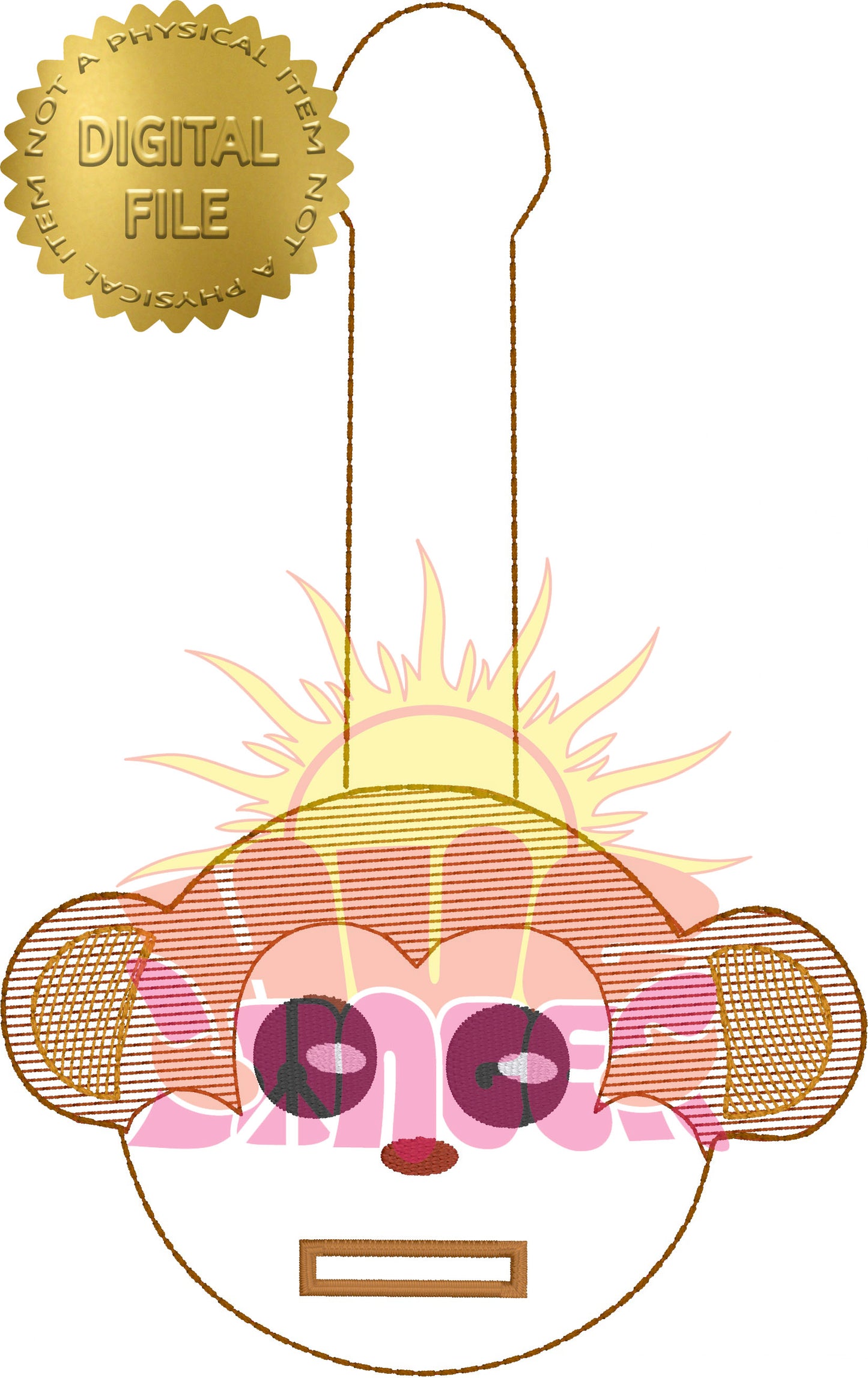 ITH Monkey Cord Wrap HL5771 embroidery file