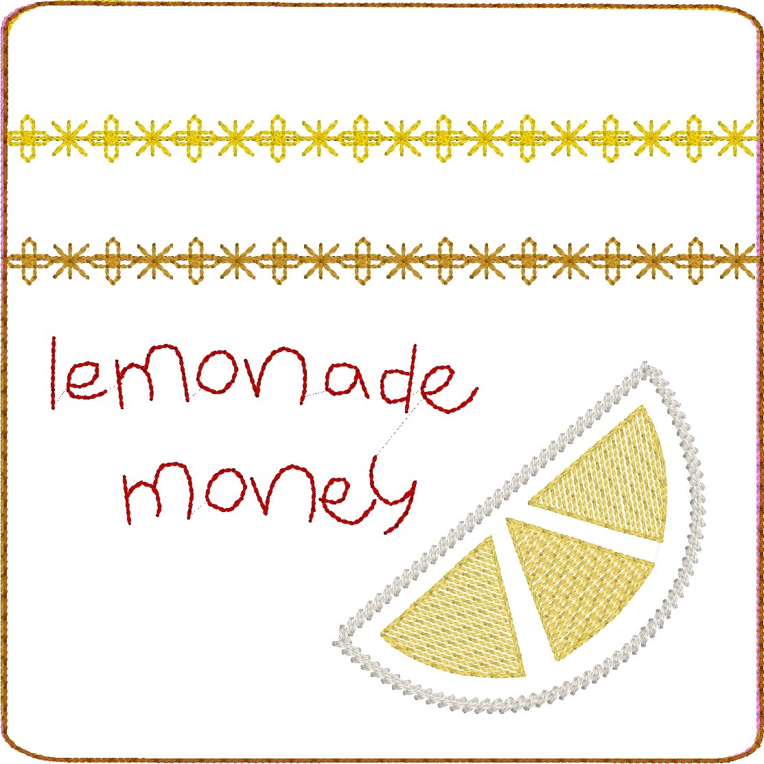 DBB Lemonade Money Zipper Pouch 4x4