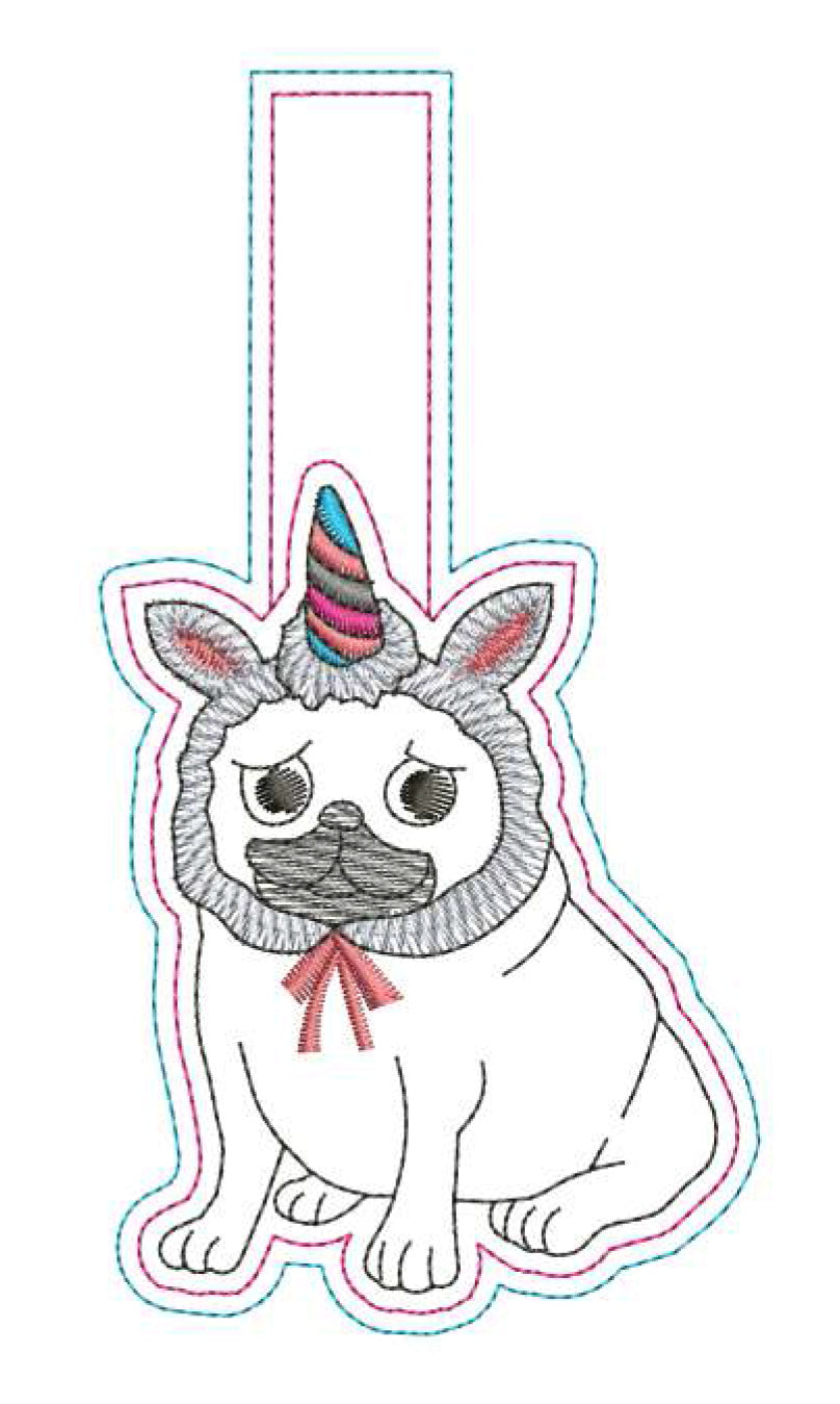 SD Pug Unicorn Key Fob