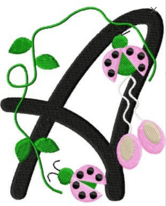 TIS Ballet and ladybug embroidery font set