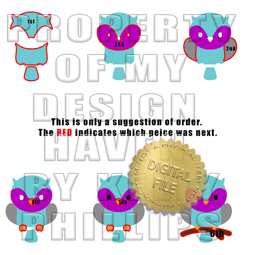 MDH Baby Owl on tree branch SVG