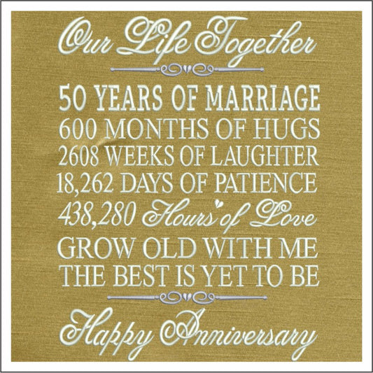TD - 50th Wedding Anniversary Embroidery design TD