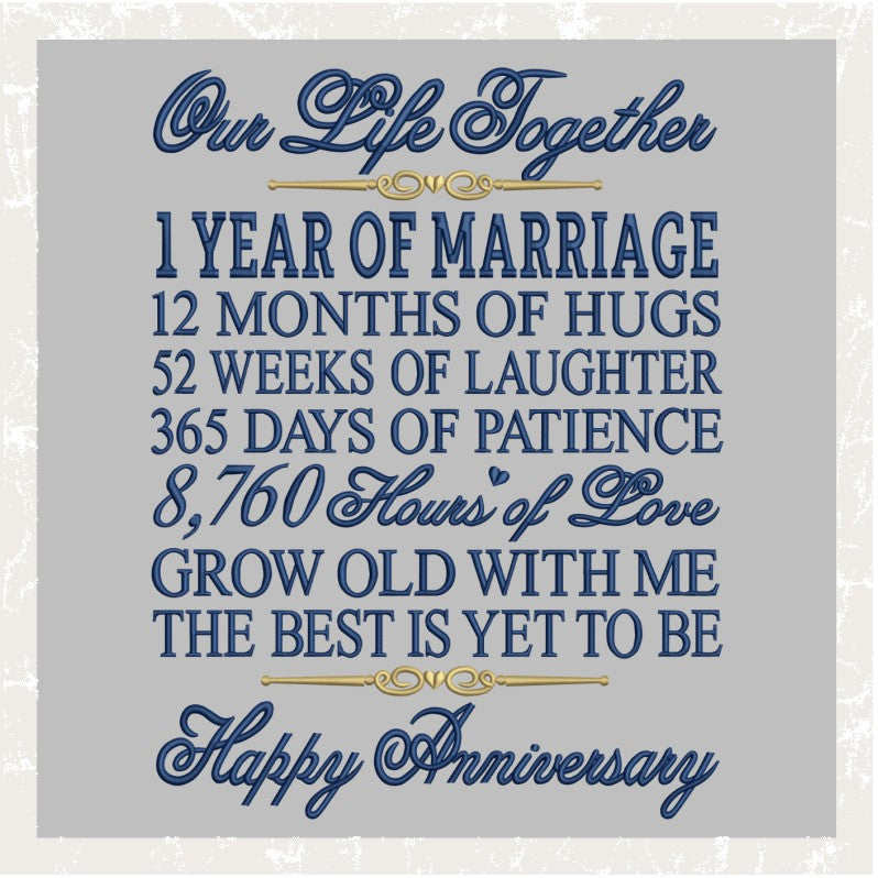 TD - 1st Anniversary Saying