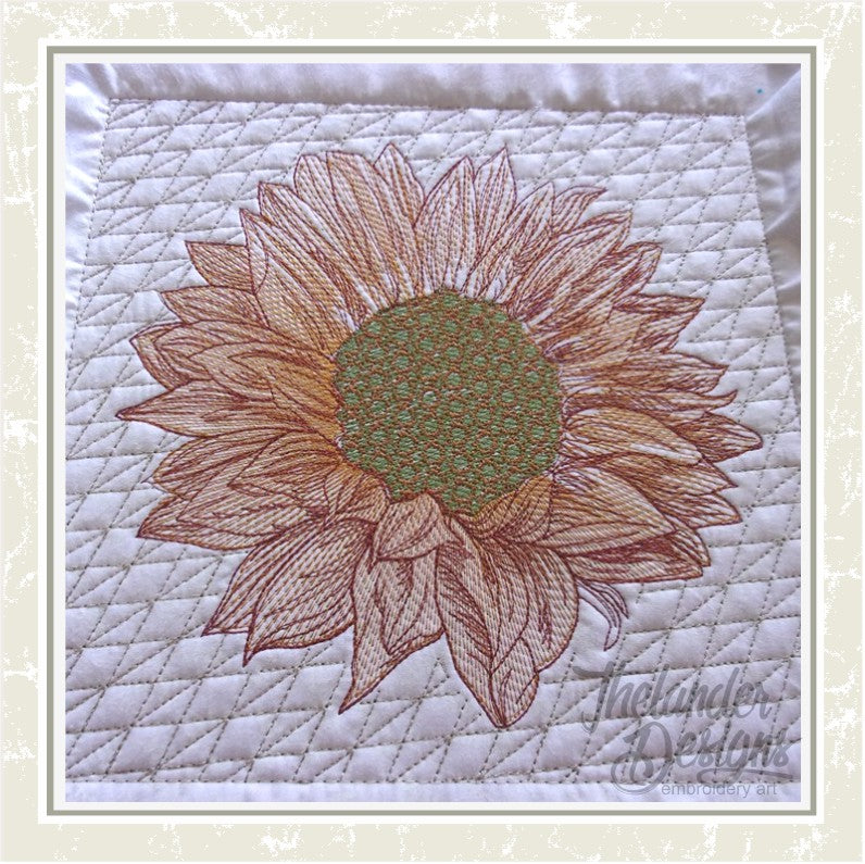 TD - Filled Sunflower Quilt Block