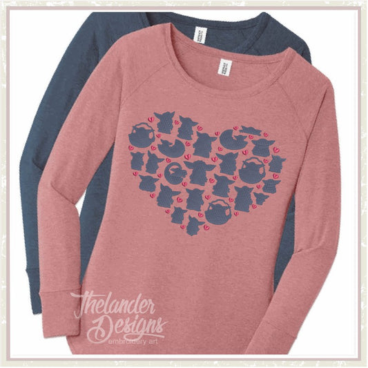 TD -  T1833 The Kid Heart SVG and Embroidery Combo
