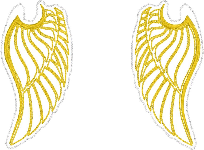 DBB Tattoo Style Wing Earrings ITH embroidery design